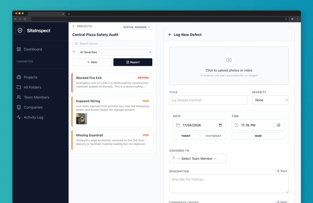Site Inspector App