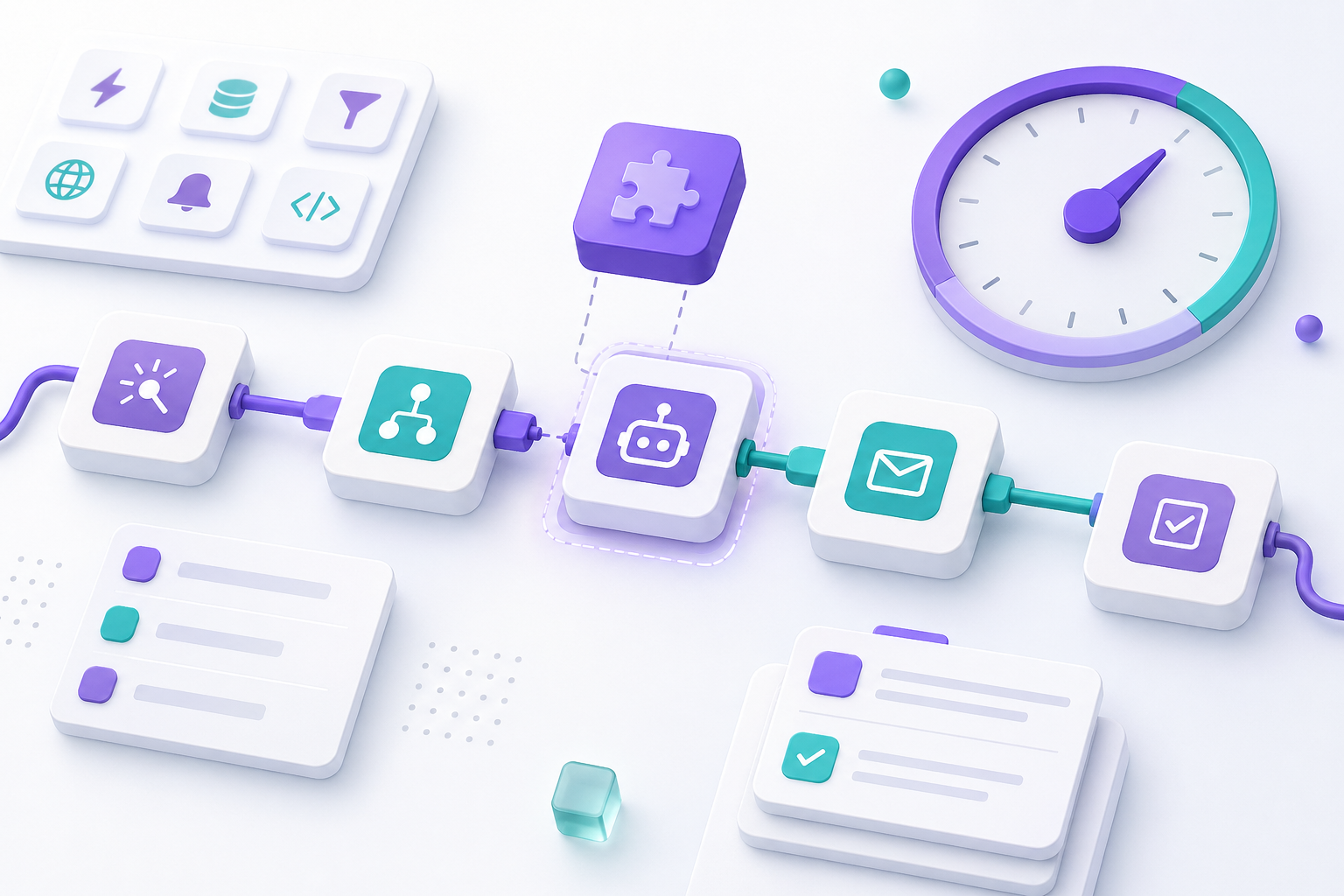 Workflow automation blocks snapping together