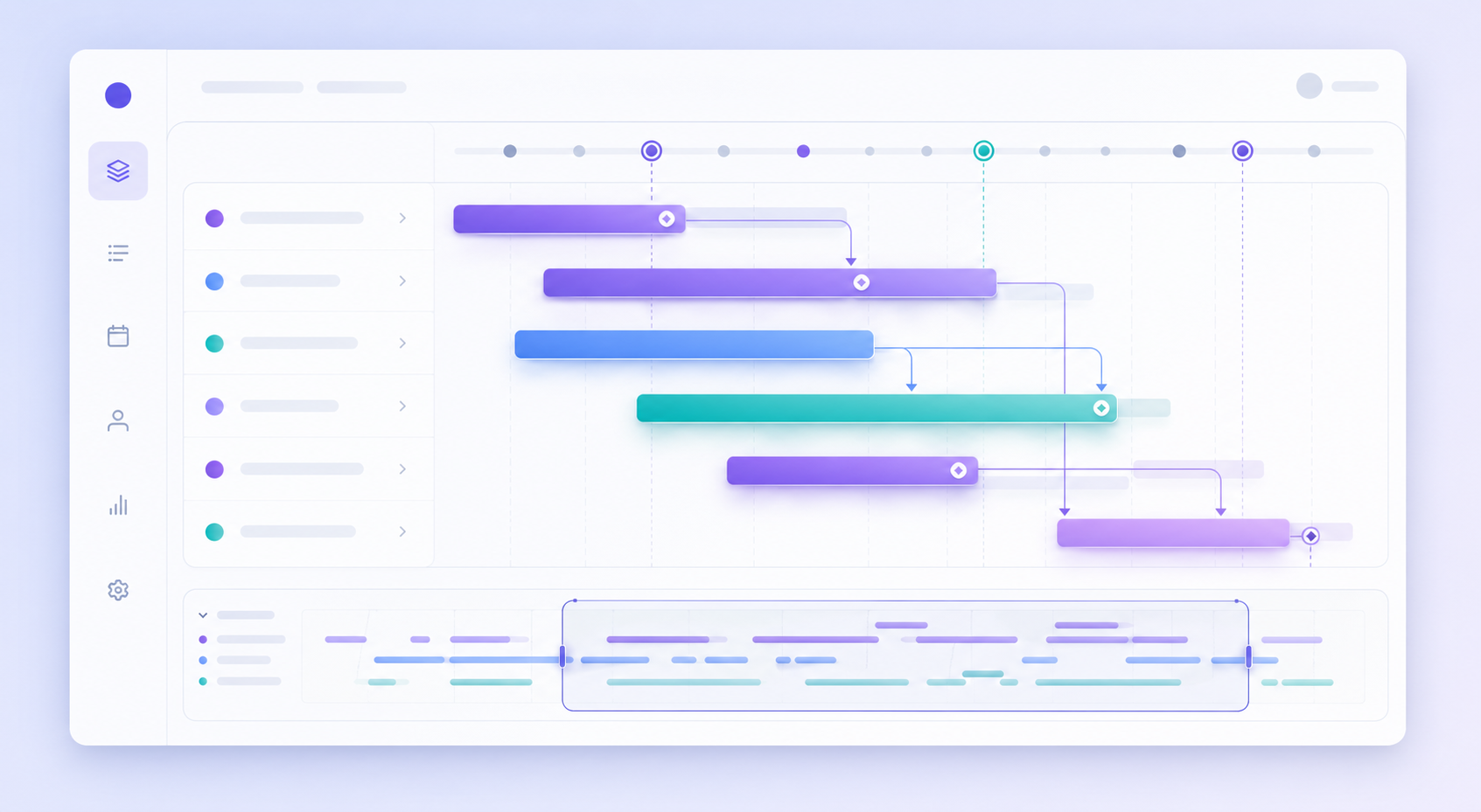 Timeline and Gantt planning interface visual